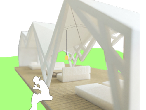 富士山麓に間伐材でつくるテント内観D3