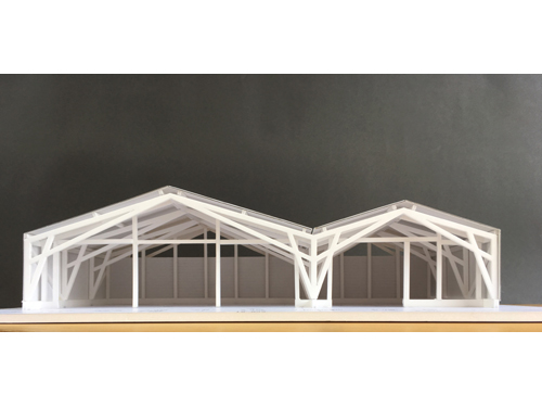角田の木造ガレージ構造模型10