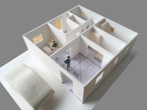 母と二人の小さな家基本計画模型B-1