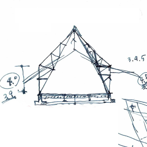 蔵王町の事務所のラフスケッチ