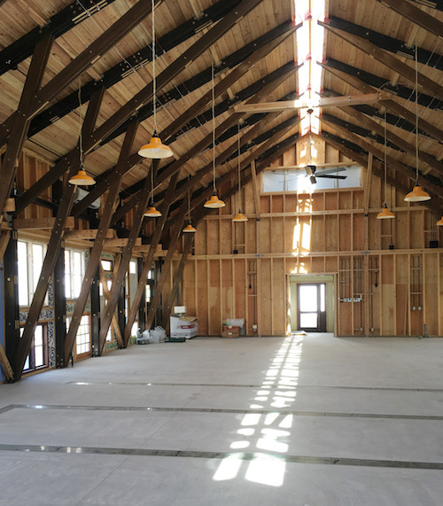 間伐材を利用した蔵王町の事務所完成写真