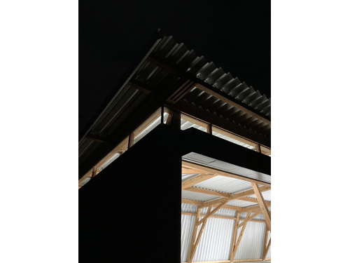 角田木造ガレージ夜景6