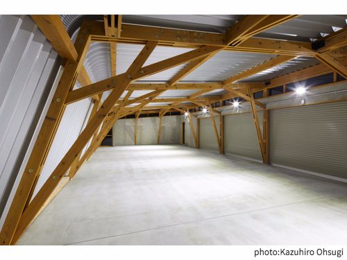 角田木造ガレージ夜景11