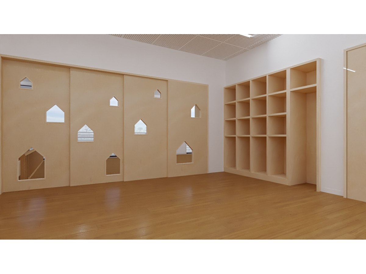 サードプレイスぽぽらす基本設計パース子供の目線1