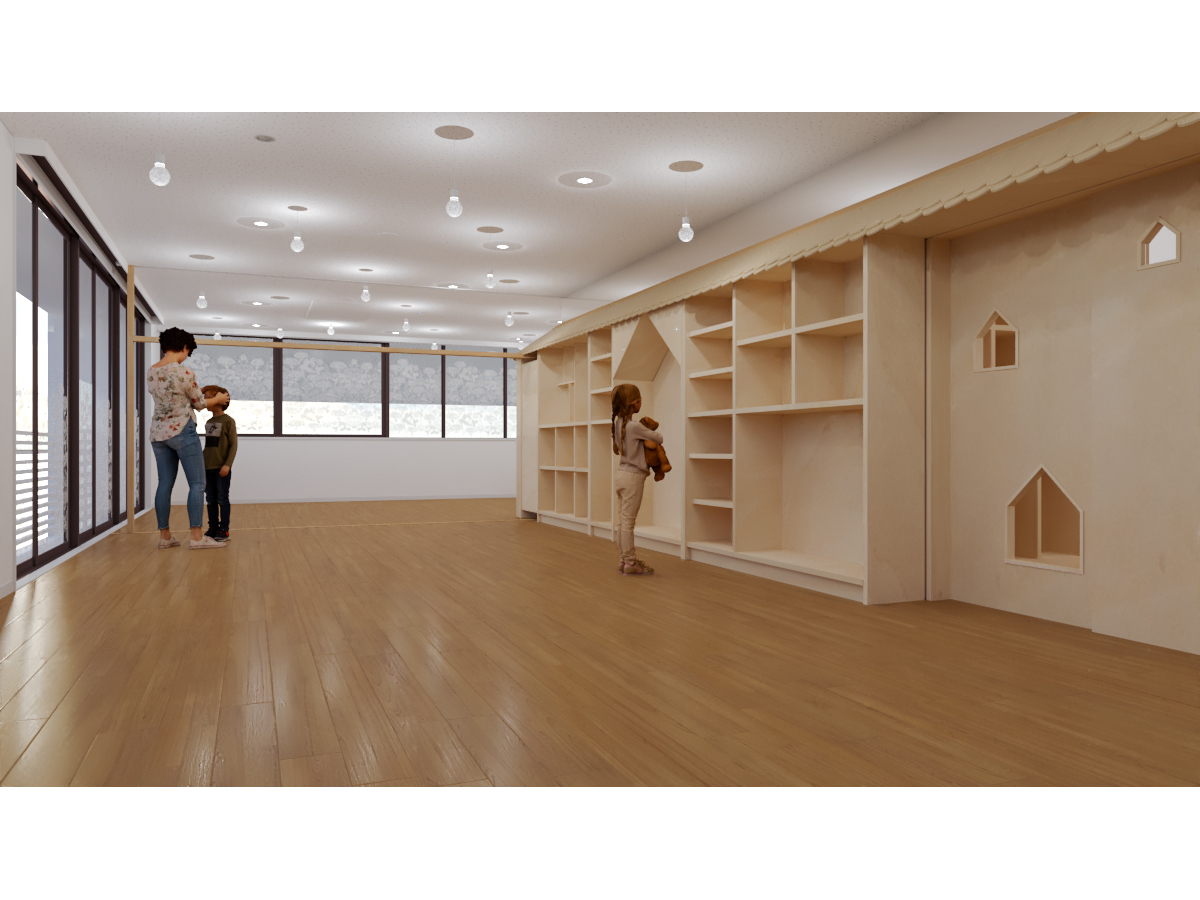 サードプレイスぽぽらす基本設計パース子供の目線3