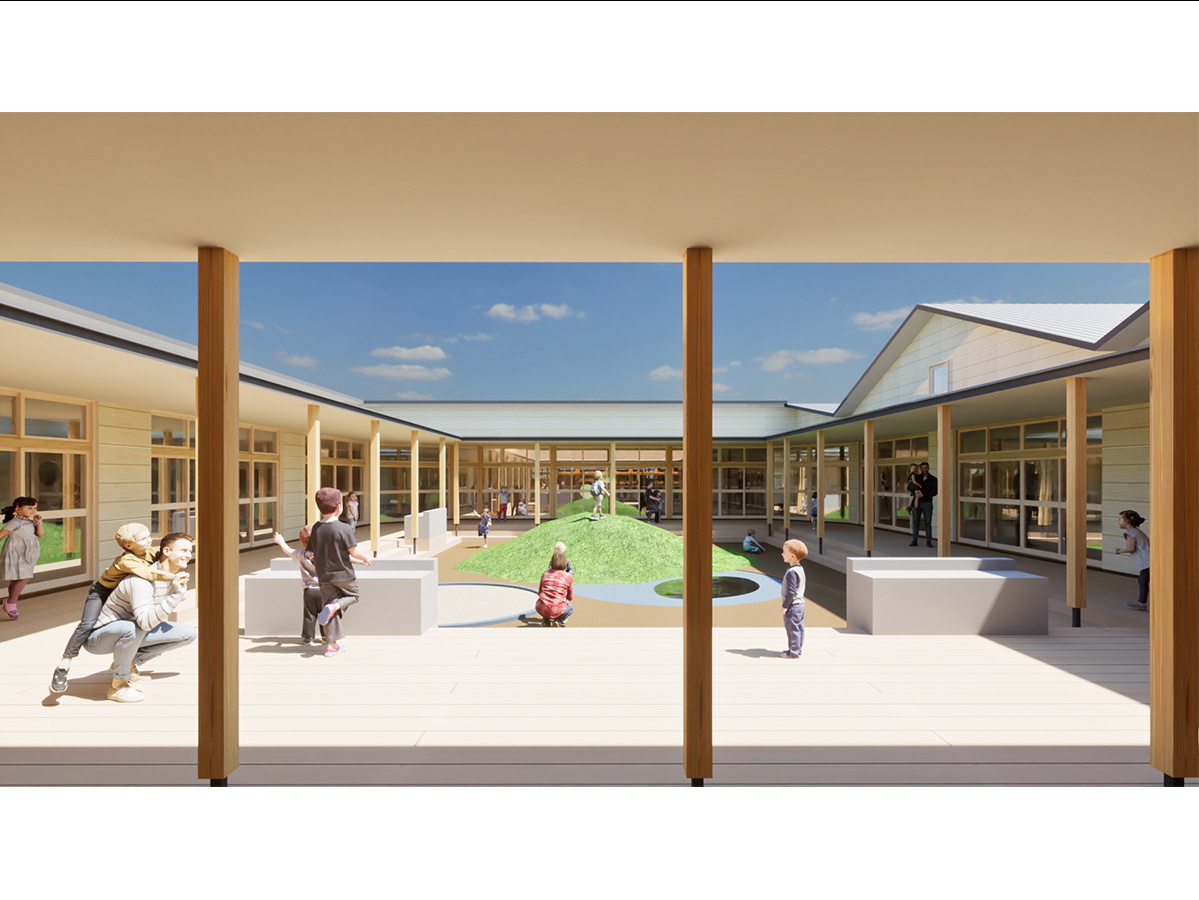 中庭のある色麻町認定こども園-1