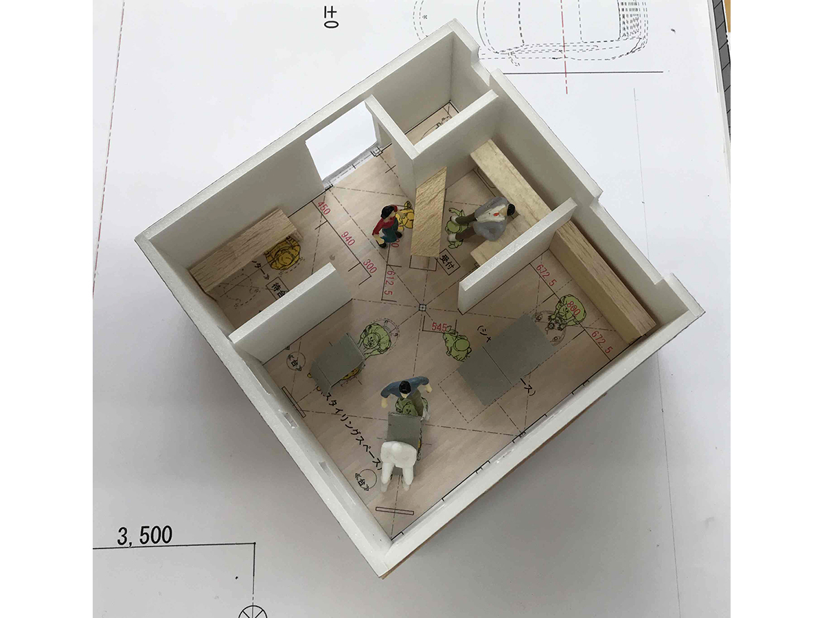 白石の美容室re:peco平面スタディ模型-2