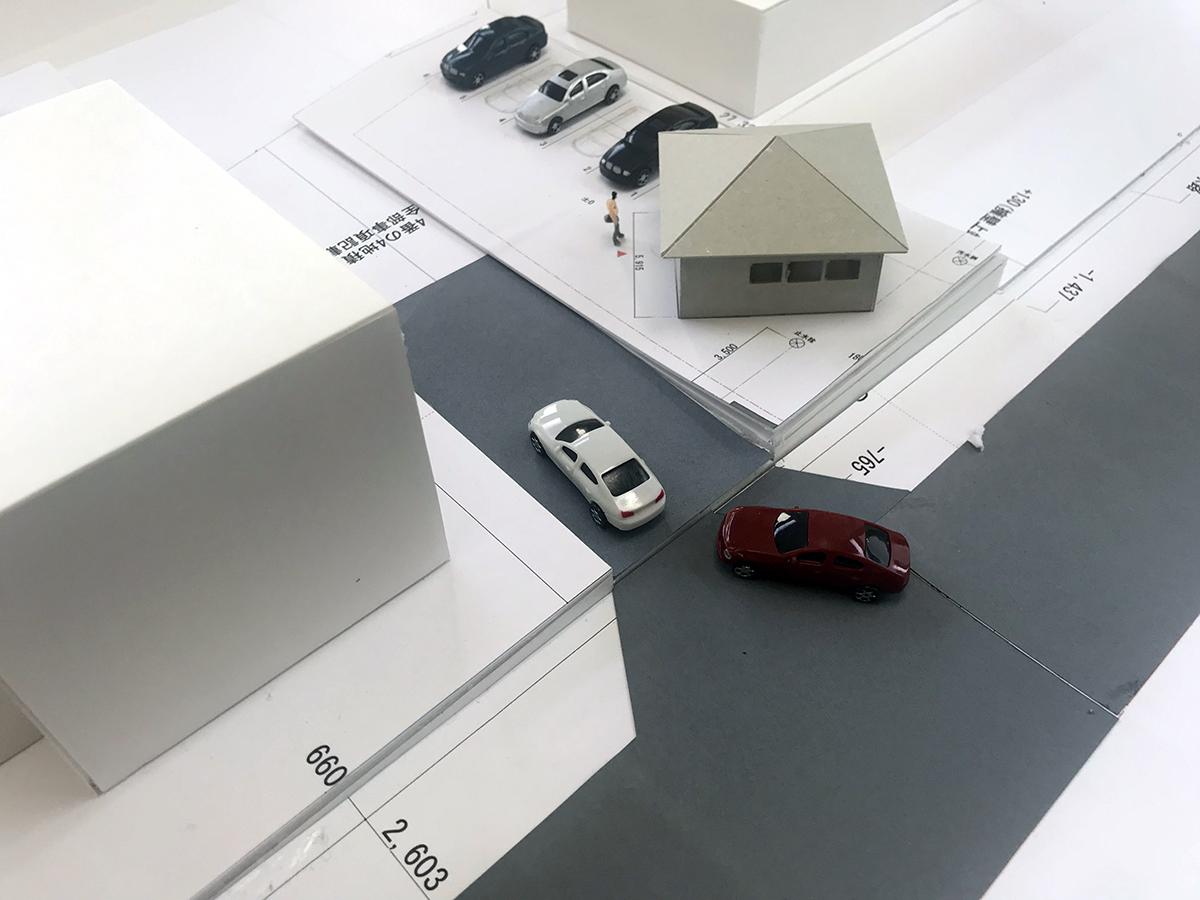 白石の美容室re:peco配置ヴォリュームスタディ模型-1