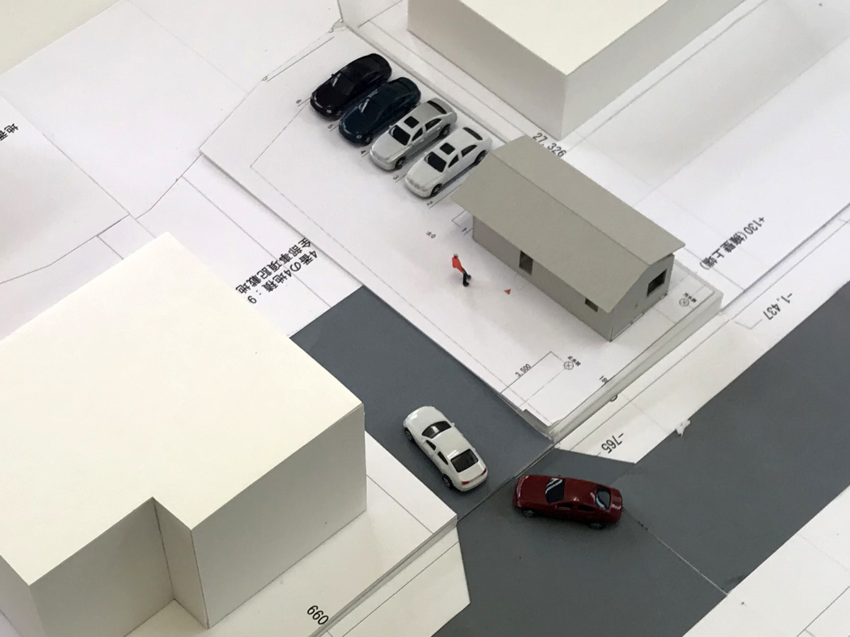 白石の美容室re:peco配置ヴォリュームスタディ模型-3