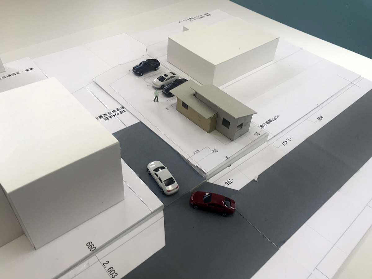 白石の美容室re:peco配置ヴォリュームスタディ模型-2