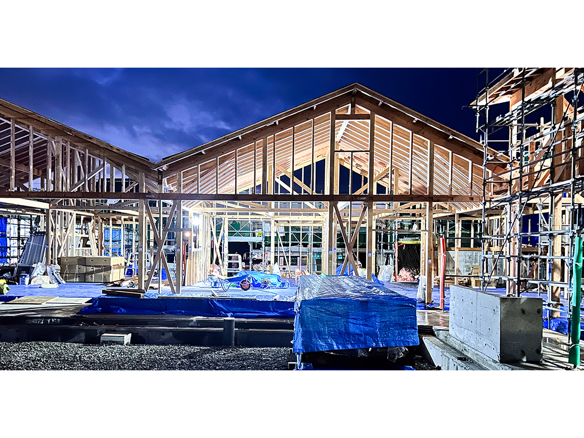 木構造工事中の色麻認定こども園-1