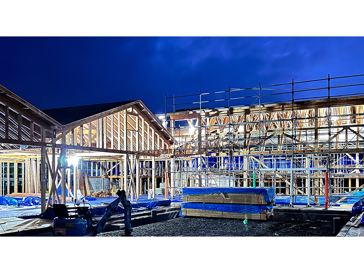 木構造工事中の色麻認定こども園-2