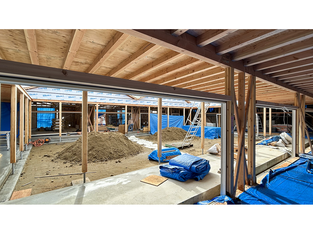 木構造工事中の色麻認定こども園-10