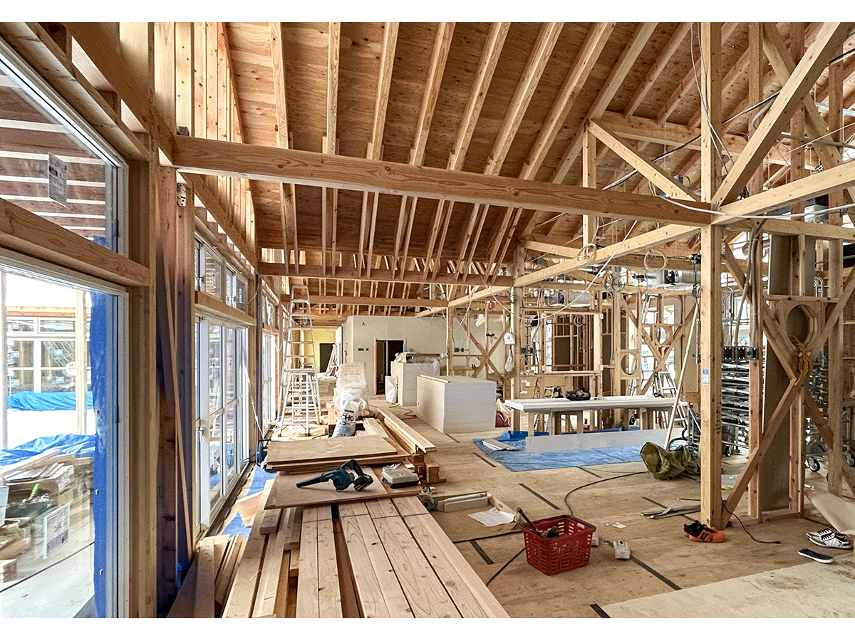 木構造工事中の色麻認定こども園-8