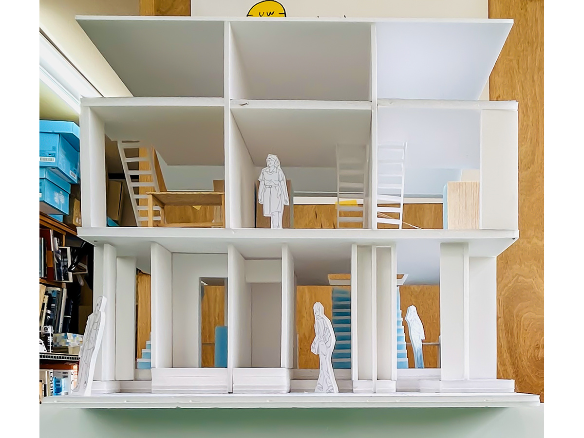 メゾネットと乱窓のスタディ断面模型-7