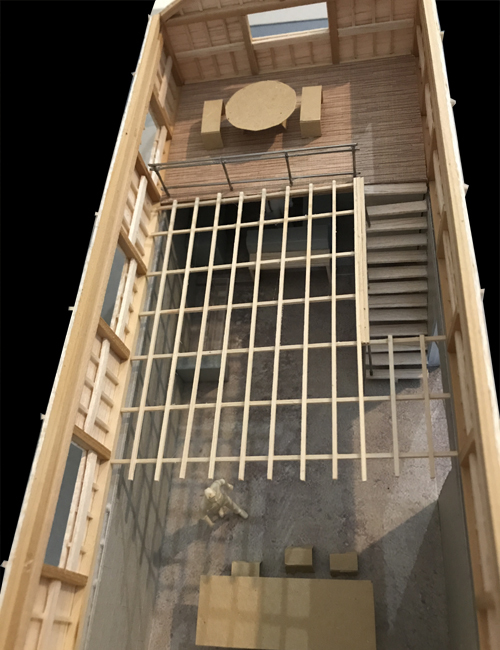 offshoreカフェ　模型内観上から見る