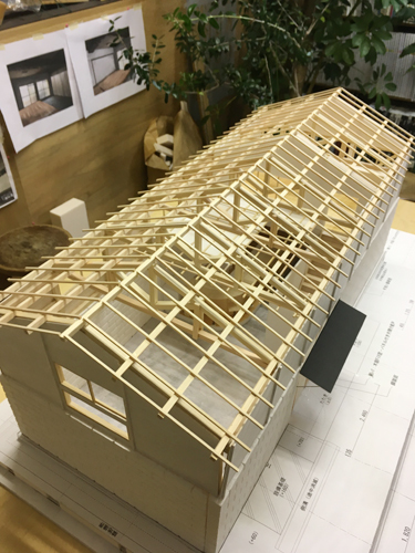 多賀城offshoreカフェ模型軸組3