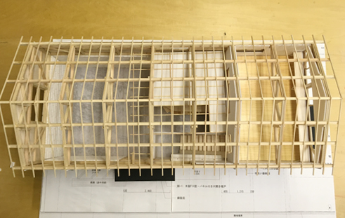 多賀城offshoreカフェ模型軸組1